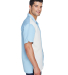 Harriton M575 Men's Two-Tone Bahama Cord Camp Shir in Cloud blue/ crem side view