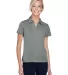 Harriton M353W Ladies' Double Mesh Polo CHARCOAL front view