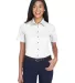 Harriton M500SW Ladies' Easy Blend™ Short-Sleeve WHITE front view
