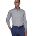 Harriton M500T Men's Tall Easy Blend™ Long-Sleev in Dark grey front view