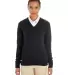 Harriton M420W Ladies' Pilbloc™ V-Neck Sweater BLACK front view