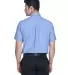 Harriton M600S Men's Short-Sleeve Oxford with Stai LIGHT BLUE back view