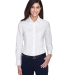 Harriton M600W Ladies' Long-Sleeve Oxford with Sta WHITE front view
