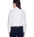 Harriton M600W Ladies' Long-Sleeve Oxford with Sta WHITE back view