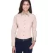 Harriton M500W Ladies' Easy Blend™ Long-Sleeve T BLUSH front view