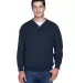 Harriton M700 Adult Microfiber Wind Shirt NAVY/ WHITE front view