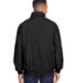 Harriton M740 Adult Fleece-Lined Nylon Jacket in Black/ black back view