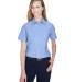 Harriton M600SW Ladies' Short-Sleeve Oxford with S LIGHT BLUE front view