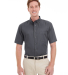 Harriton M582 Men's Foundation 100% Cotton Short-S in Dark charcoal front view