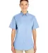 Harriton M582W Ladies' Foundation 100% Cotton Shor INDUSTRY BLUE front view