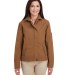 Harriton M705W Ladies' Auxiliary Canvas Work Jacke in Duck brown front view