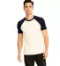 Next Level Apparel 3650 Unisex Raglan Short Sleeve in Mdnt nvy/ naturl front view