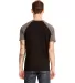 Next Level Apparel 3650 Unisex Raglan Short Sleeve in Warm gray/ black back view