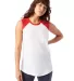 Alternative Apparel 5104 Women's Vintage Team Play in White / red front view