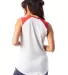 Alternative Apparel 5104 Women's Vintage Team Play in White / red back view