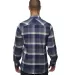 Burnside 8219 Snap Front Long Sleeve Plaid Flannel in Indigo back view