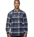 Burnside 8219 Snap Front Long Sleeve Plaid Flannel in Indigo front view