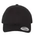 Yupoong 6245PT Peached Cotton Twill Dad Cap BLACK front view