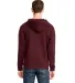 Next Level Apparel 9602 Unisex Zip Hoodie in Maroon back view