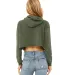 Bella + Canvas 7502 Women's Cropped Fleece Hoodie in Military green back view