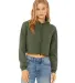 Bella + Canvas 7502 Women's Cropped Fleece Hoodie in Military green front view