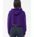 Bella + Canvas 7502 Women's Cropped Fleece Hoodie in Team purple back view