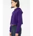 Bella + Canvas 7502 Women's Cropped Fleece Hoodie in Team purple side view