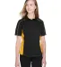 North End 77042 Ladies' Fuse Colorblock Twill Shir BLK/ CMPS GOLD front view