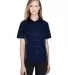 North End 77042 Ladies' Fuse Colorblock Twill Shir CLASC NAVY/ CRBN front view