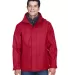 North End 88130 Adult 3-in-1 Jacket MOLTEN RED front view