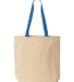 8868 Liberty Bags® Marianne Cotton Canvas Tote NATURAL/ ROYAL back view