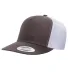 Yupoong-Flex Fit 6006 Five-Panel Classic Trucker C CHARCOAL/ WHITE front view