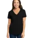 Next Level Apparel 3940 Ladies' Relaxed V-Neck T-S in Black front view
