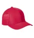 Big Accessories BA537 Performance Perforated Cap in Red front view
