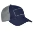 Big Accessories BA656T Patch Trucker Cap in Navy/ gray/ gray front view