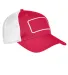Big Accessories BA656T Patch Trucker Cap in Red/ white/ wht front view