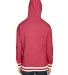 J America 8701 Peppered Fleece Lapover Hooded Pull RED PEPPER back view