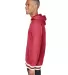 J America 8701 Peppered Fleece Lapover Hooded Pull RED PEPPER side view