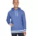 J America 8701 Peppered Fleece Lapover Hooded Pull ROYAL PEPPER front view