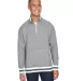 J America 8703 Peppered Fleece 1/4 Zip Pullover PEPPER FRST GRN front view