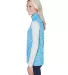 J America 8625 Cosmic Fleece Women's Vest EL BLUE/ NEON GR side view