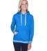 J America 8651 Relay Women's Hooded Pullover Sweat ROYAL front view