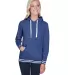 J America 8651 Relay Women's Hooded Pullover Sweat NAVY front view