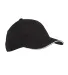 BX004 Big Accessories 6-Panel Twill Sandwich Baseb in Black/ white front view