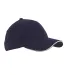 BX004 Big Accessories 6-Panel Twill Sandwich Baseb in Navy/ stone front view