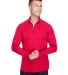 A4 Apparel N4268 Adult Daily Polyester 1/4 Zip in Scarlet front view