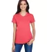A4 Apparel NW3381 Ladies' Topflight Heather V-Neck in Scarlet front view