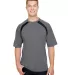 A4 Apparel N3001 Men's Spartan Short Sleeve Color  in Graphite/ black front view