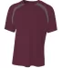 A4 Apparel N3001 Men's Spartan Short Sleeve Color  in Maroon/ graphite front view