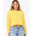 Bella + Canvas 7503 Women's Cropped Crew Fleece in Yellow front view